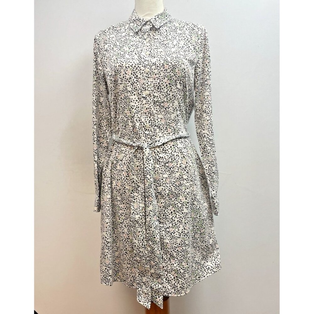 Untuckit Pheobe Tie Waist Midi Shirt Dress Size 10 Floral Long Sleeve - Picture 12 of 16